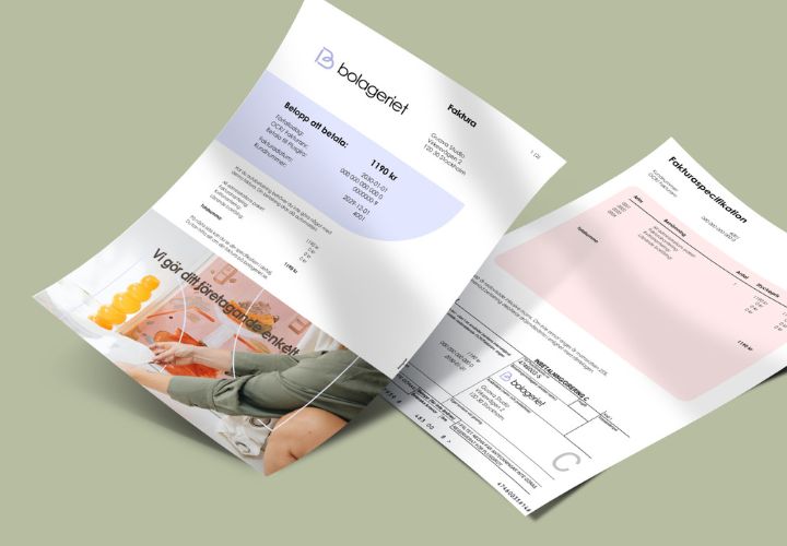 Bolageriet print and invoice design — brand identity system